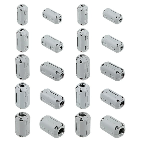 Unique Bargains Ferrite Cores Ring 3.5mm -13mm Clip-On RFI EMI Noise Suppression Filter Cable Clip Grey 20pcs