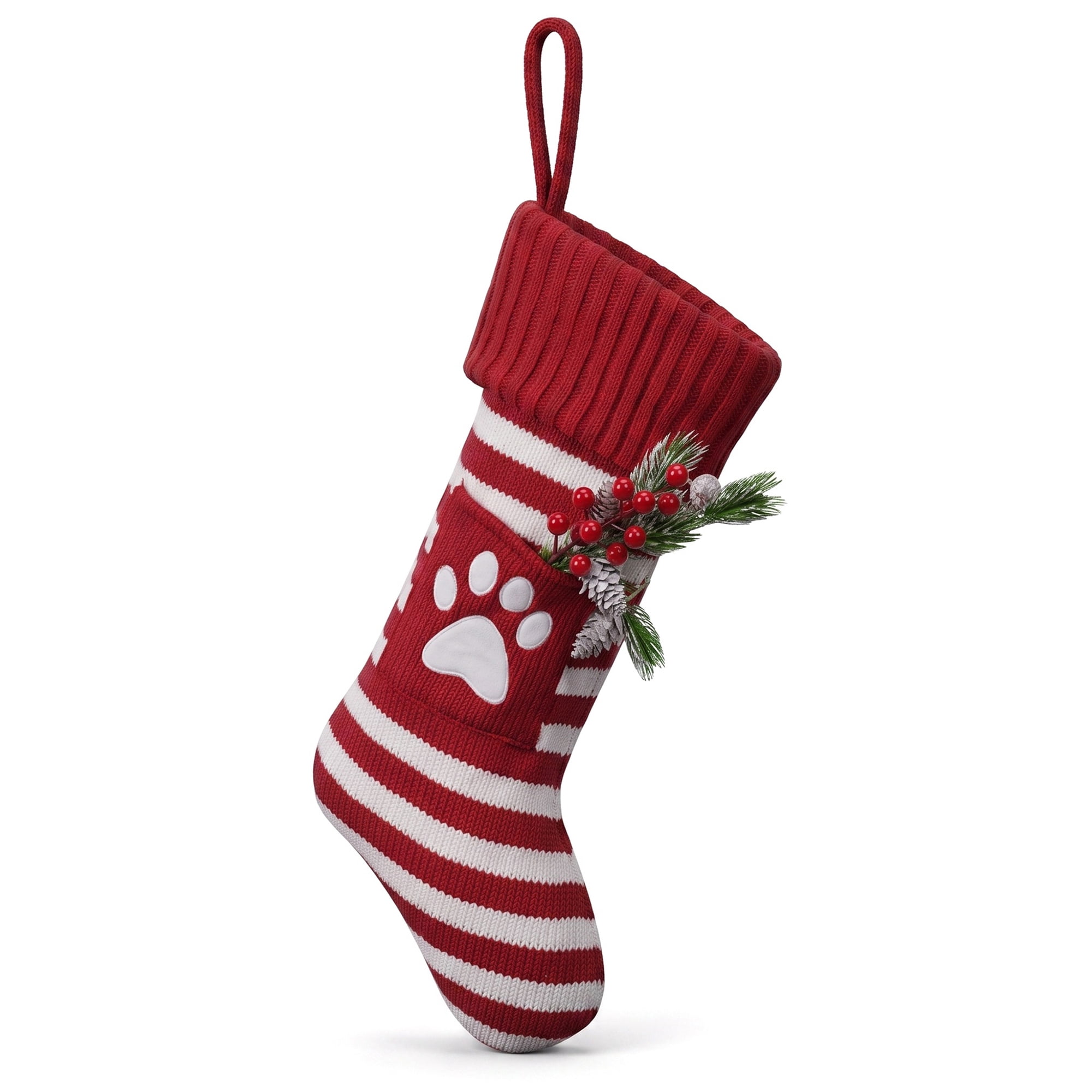 Unique Bargains Festive Christmas Stockings Luxury Cozy Lounge Accents Red 18"