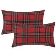 thumbnail image 1 of Unique Bargains Festive Plaid Decorative Throw Pillow Covers Scottish Tartan Decor 2 Pcs Large Plaid Red 12" x 20", 1 of 6
