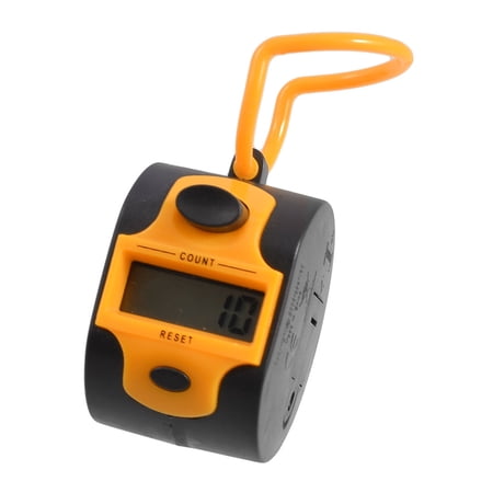 Unique Bargains Finger Loop 5 Digit Number Electronic Round Handheld Tally Orange Black