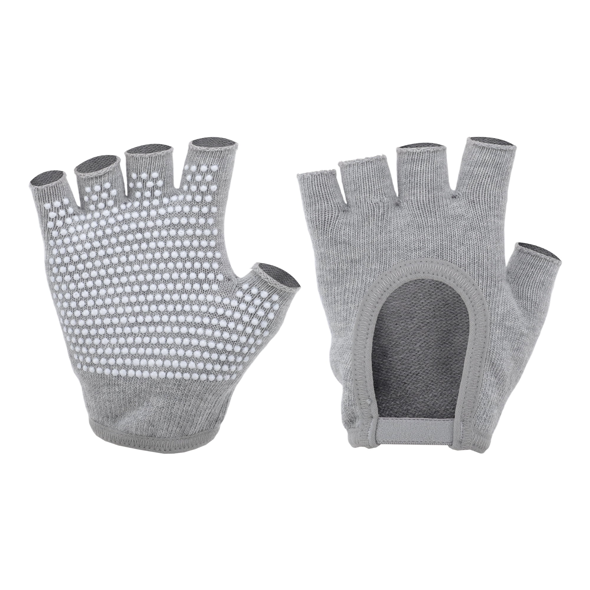 Unique Bargains Fingerless Yoga Gloves Designed One Size 1Pair Gray