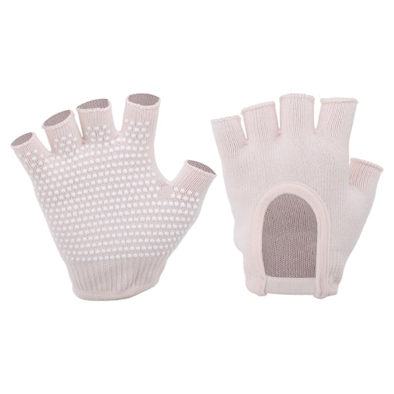 Unique Bargains Fingerless Yoga Gloves Designed One Size 1Pair Pink