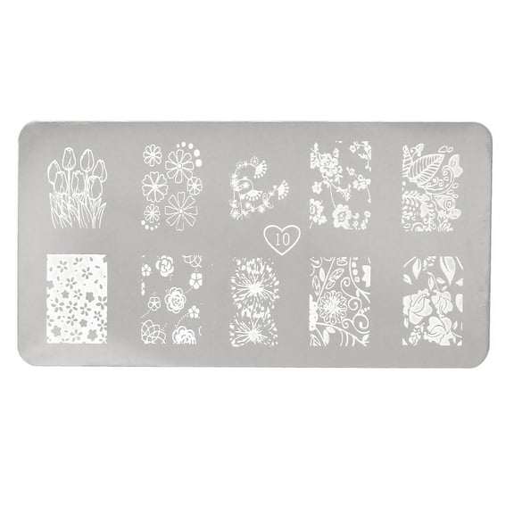 Unique Bargains Fingernails Flower Printed Stencil Template Painted Plate Nails Tool