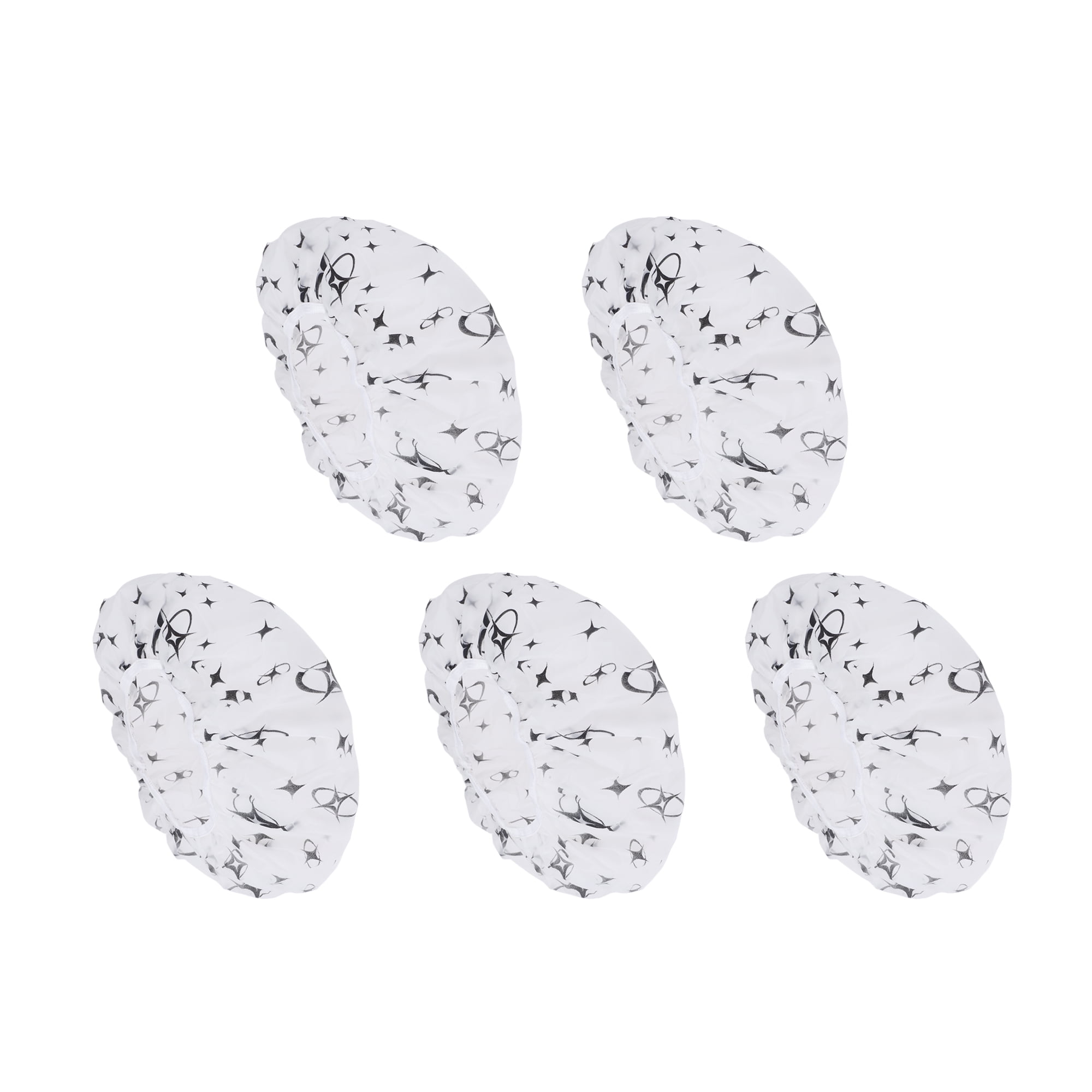 Unique Bargains Fish Single Layer Shower Cap 5 Pcs Black, White