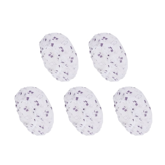 Unique Bargains Fish Single Layer Shower Cap 5 Pcs Purple, White