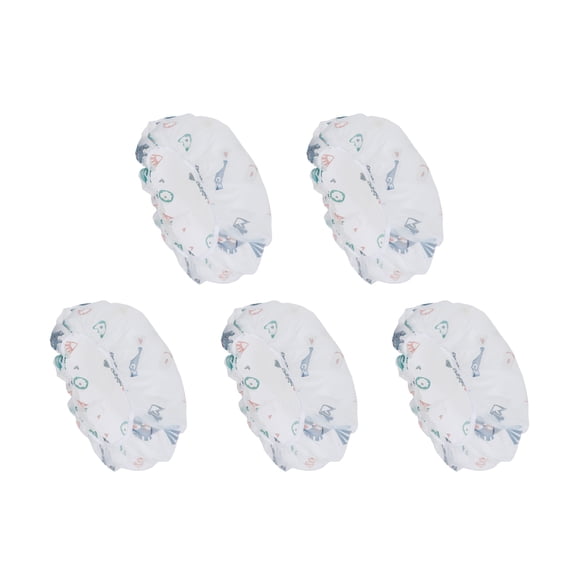 Unique Bargains Fish Single Layer Shower Cap 5 Pcs White Fish