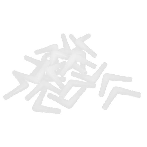 Unique Bargains Fish Tank Aquarium White Plastic L Shape 2 Way Oxygen Pipe Air Valve 20Pcs