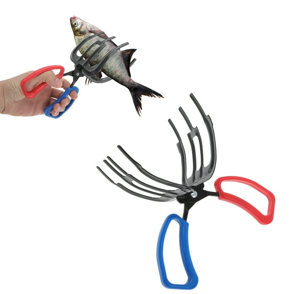 Unique Bargains Fishing Pliers Non-Slip 3 Claws Fish Control Clamp Fish Grippers Metal Fish Grippers for Most Freshwater Fish Grip Tackle Tool Blue Red