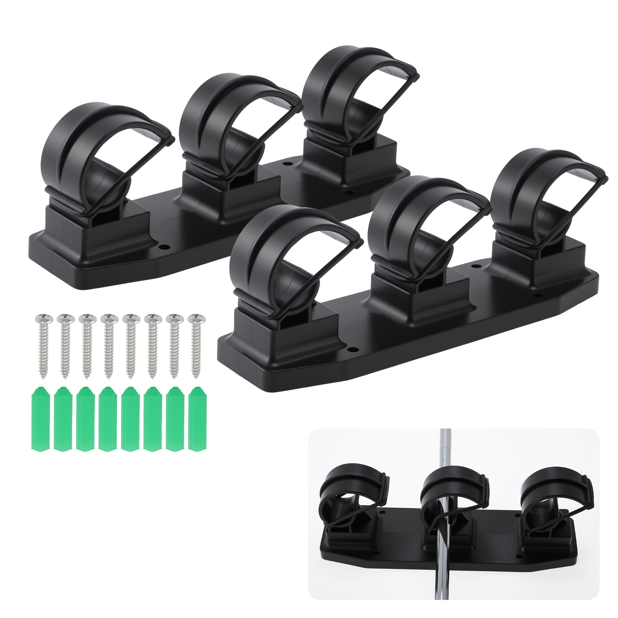 Unique Bargains Fishing Rod Holder for Car Black 3 Rods 2 Pcs