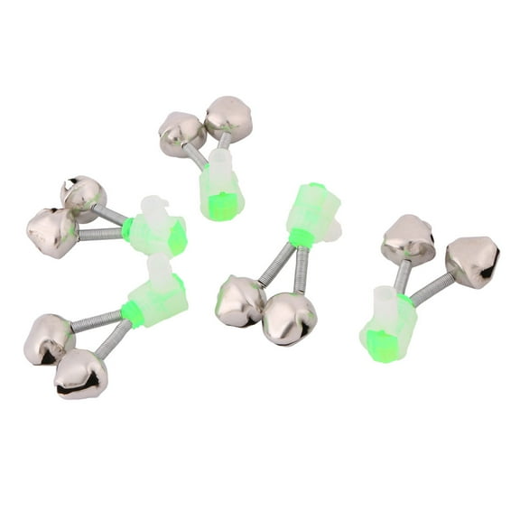 Unique Bargains Fishing Rod Tip Bell Bite Fishing Alarm w Twin Double Ring 5PCS