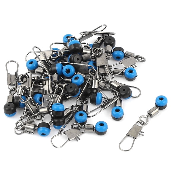 Unique Bargains Fishing Tackle Metal Plastic Line to Hook Clip Connector Swivel 20 Pcs