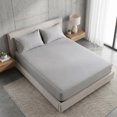 thumbnail image 1 of Unique Bargains Fitted Polyester Stripes Bed Sheets Not Easy to Fade 53.9"x74.8" Grey, 1 of 5