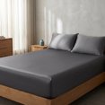 thumbnail image 1 of Unique Bargains Fitted Sheet Fiber Bed Sheets Breathable 78.0"x79.9" Sophisticated grey, 1 of 5