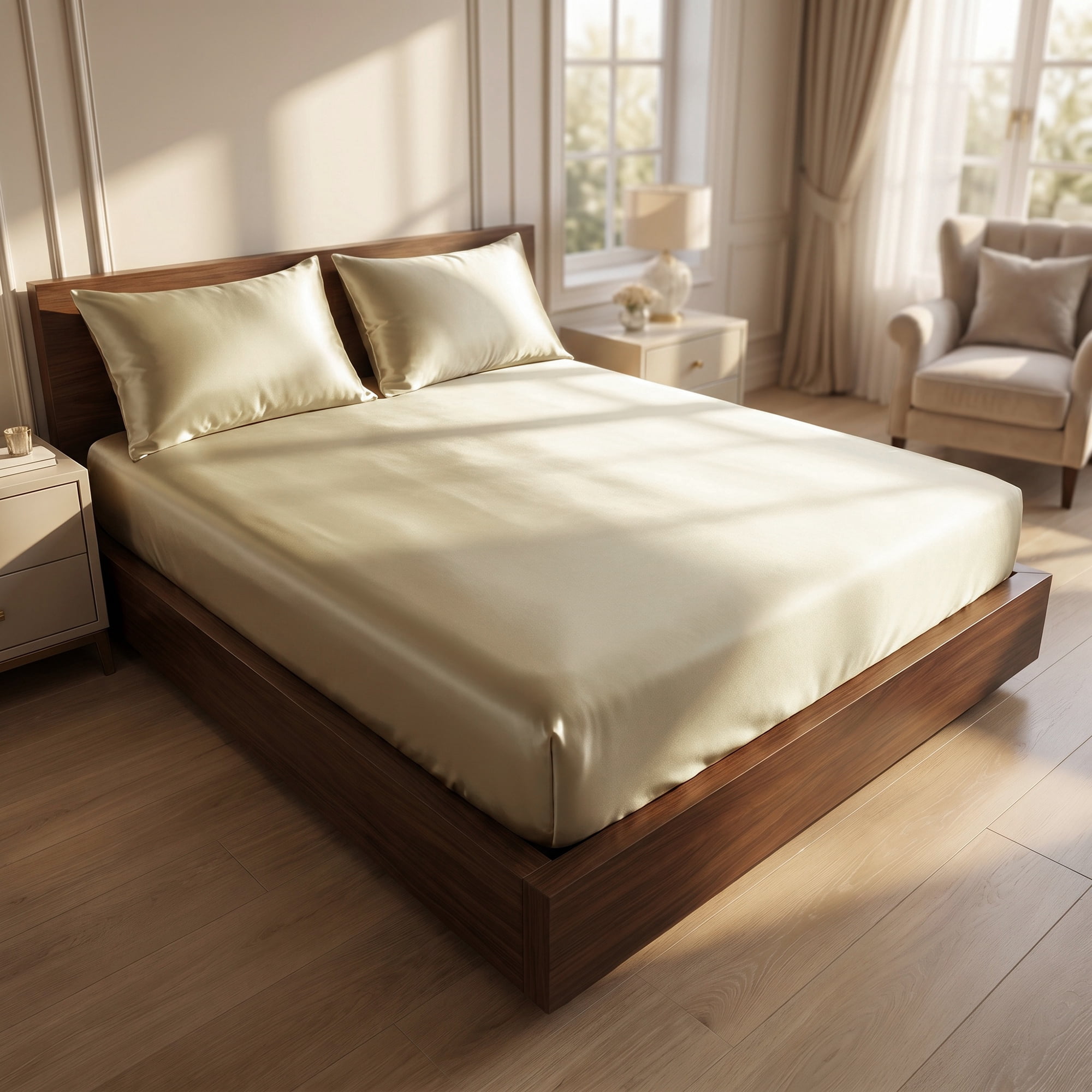 Unique Bargains Fitted Sheet Polyester Bed Sheets Anti Wrinkle for Sleep 60.2"x79.9" Khaki