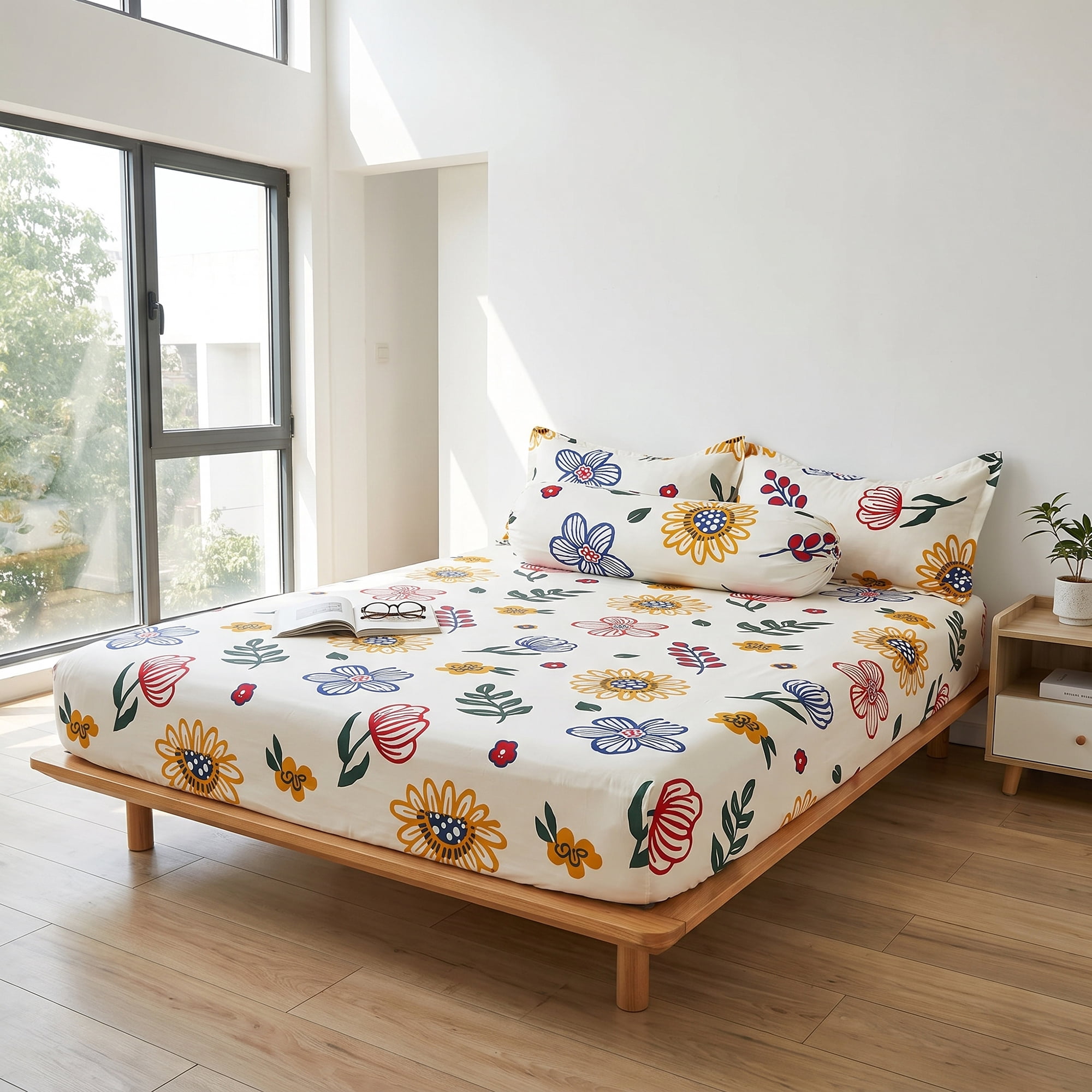 Unique Bargains Fitted Sheet Polyester Bed Sheets for Comfortable Sleep 39.0"x74.8" Beige