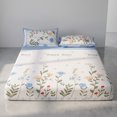 thumbnail image 1 of Unique Bargains Fitted Sheet Polyester Bed Sheets for Comfortable Sleep 39.0"x74.8" Blue, 1 of 5