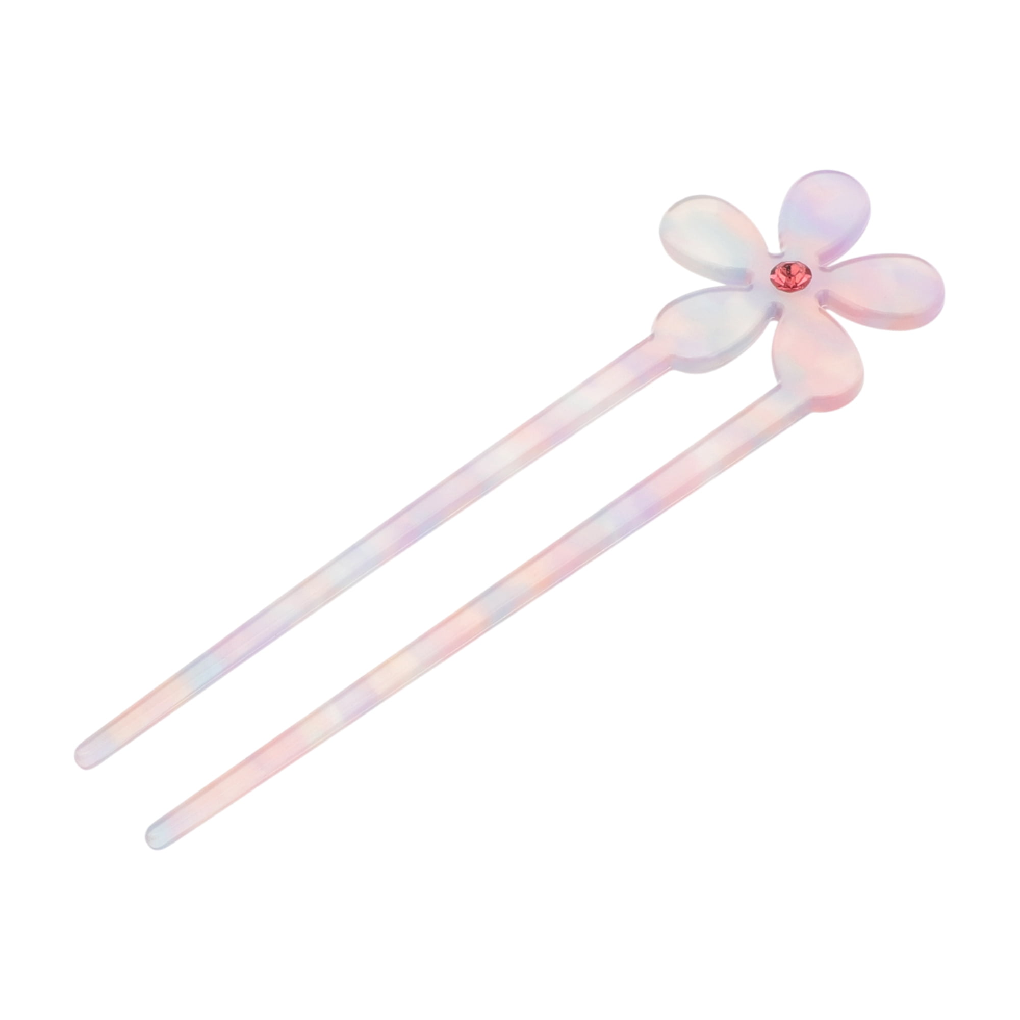 Unique Bargains Comfortable No Slip  Five-petal Flower Chignon Pin for Women 1 Pc Pink, Purple