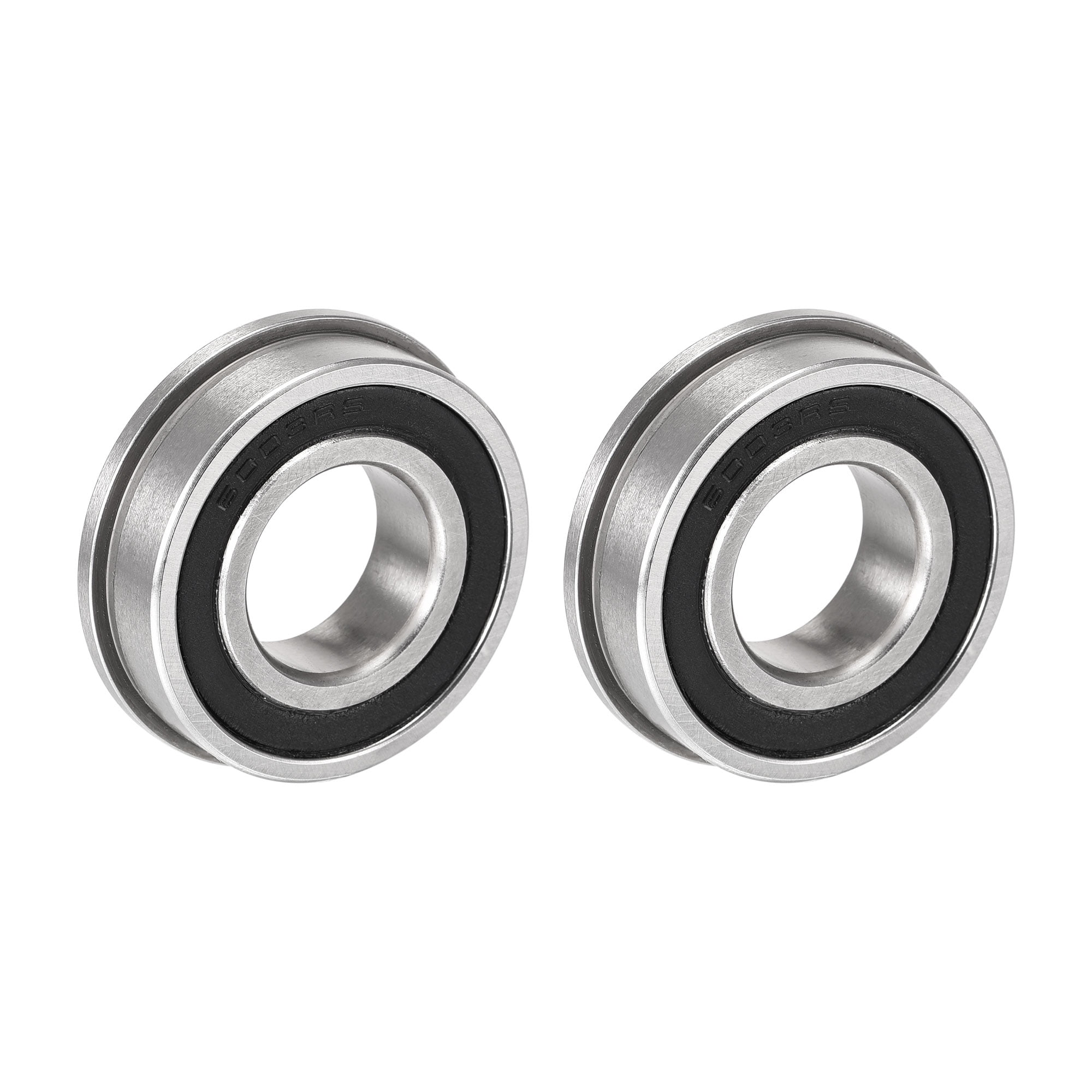Unique Bargains Flanged Ball Bearing Double Sealed Chrome Steel Silver 17x35x10mm