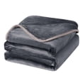 thumbnail image 1 of Unique Bargains Flannel Fleece Blanket Soft Luxury Hemmed Gray Twin, 1 of 8