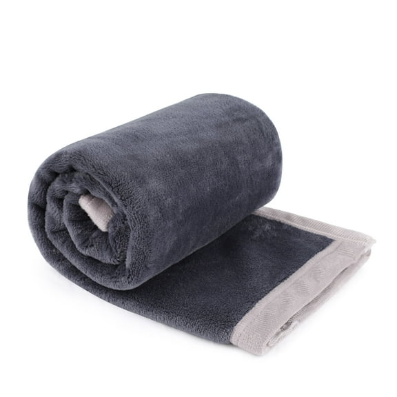 Unique Bargains Flannel Fleece Blanket Soft Wide Hemmed 23"x30" Slate Gray