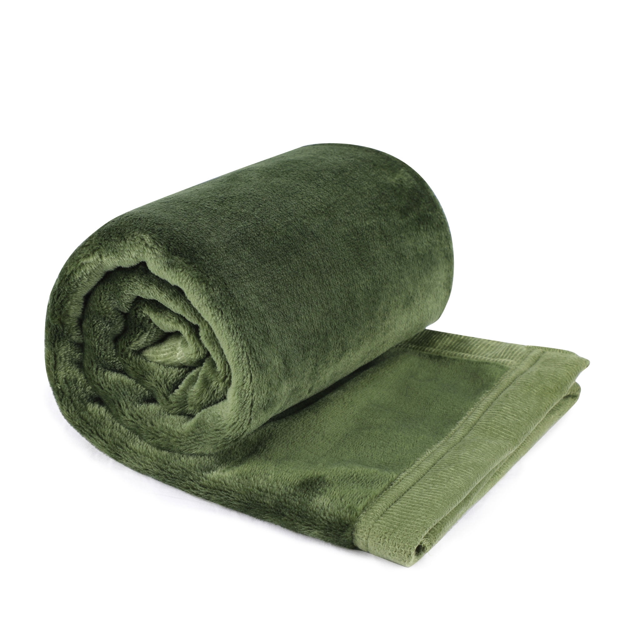 Unique Bargains Flannel Fleece Blanket Soft Wide Hemmed 30"x40" Fern Green