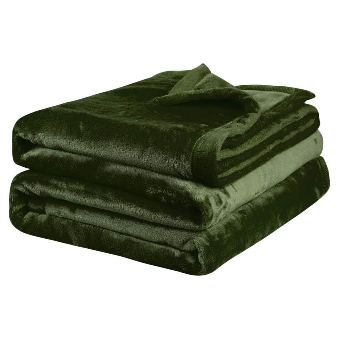 Unique Bargains Flannel Fleece Blanket Soft Wide Hemmed Full Olive Green