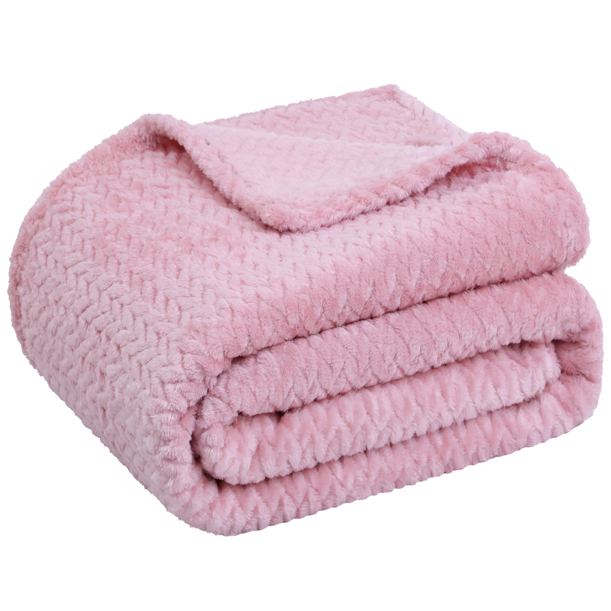 Unique Bargains Soft Flannel Fleece Sofa Throw Blanket, 50" x 59", Pink