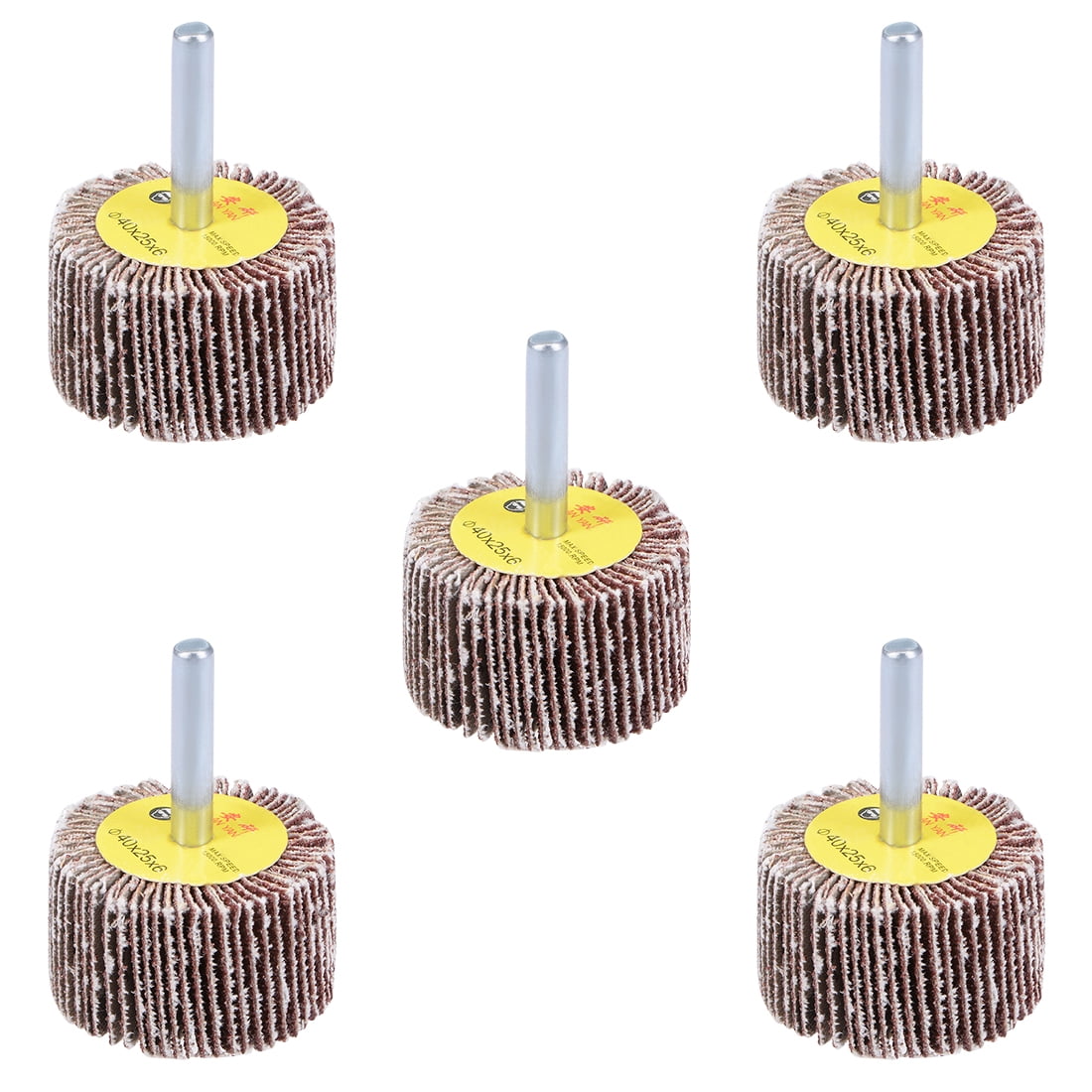 Unique Bargains Flap Wheels Shank Mounted Sanding Wheel for Grinding 40mm x25mm x6mm 5Pcs