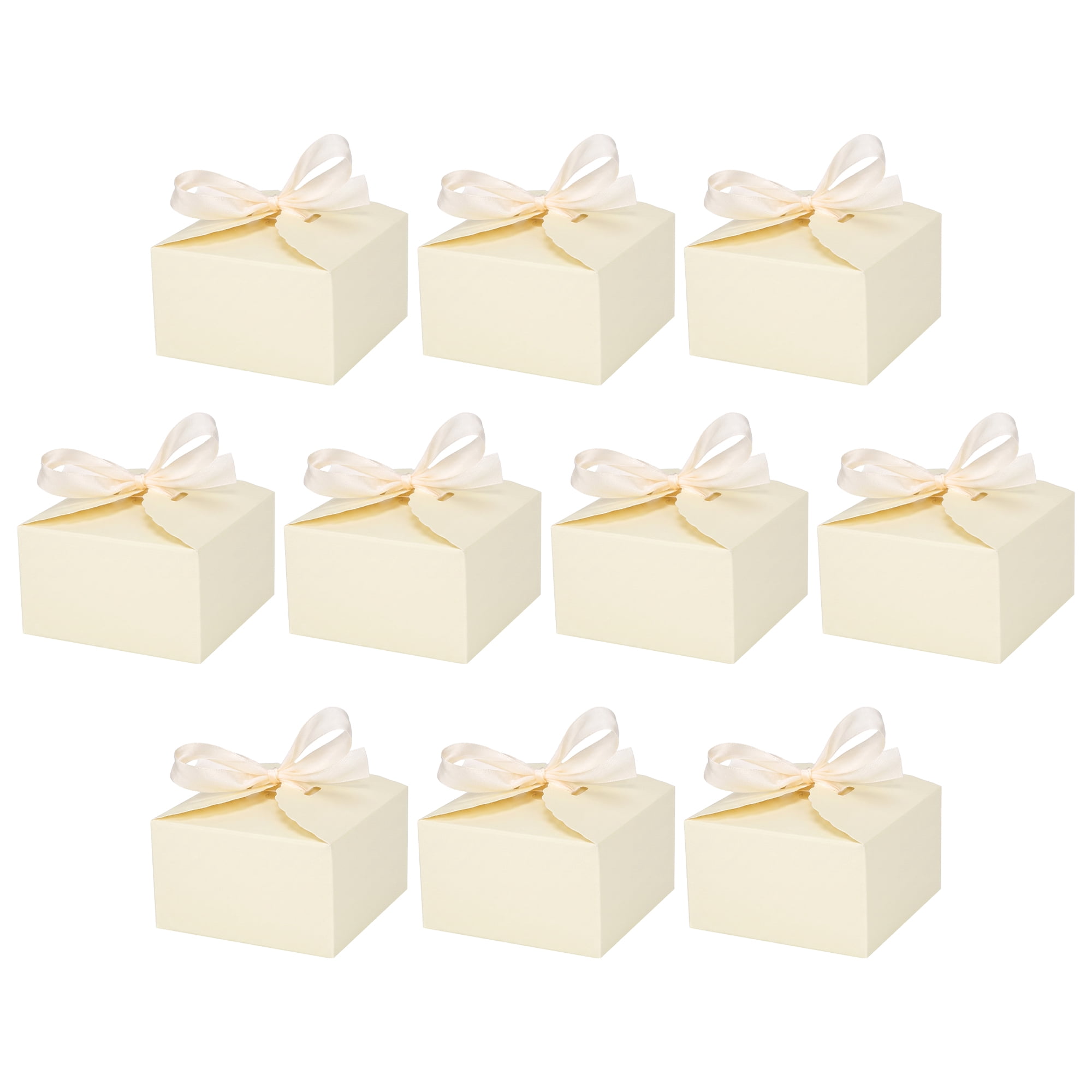 Unique Bargains Flat Favor Gift Box for Pastry Gift Wrapping Supplies 3.5"x3.5"x2" Yellow