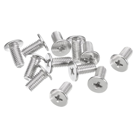 Unique Bargains Flat Head Phillips Drive Machine Screws Silver Tone M5-0.8 x 10mm