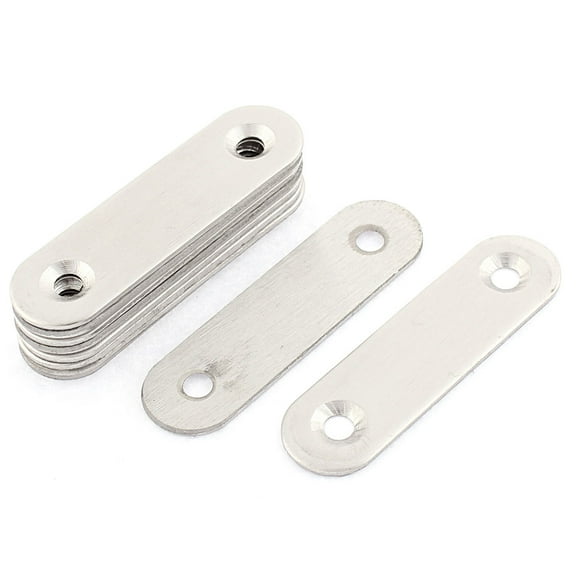 Unique Bargains Flat Mending Plates Repair Joining Brackets 57mm x 16mm 10PCS