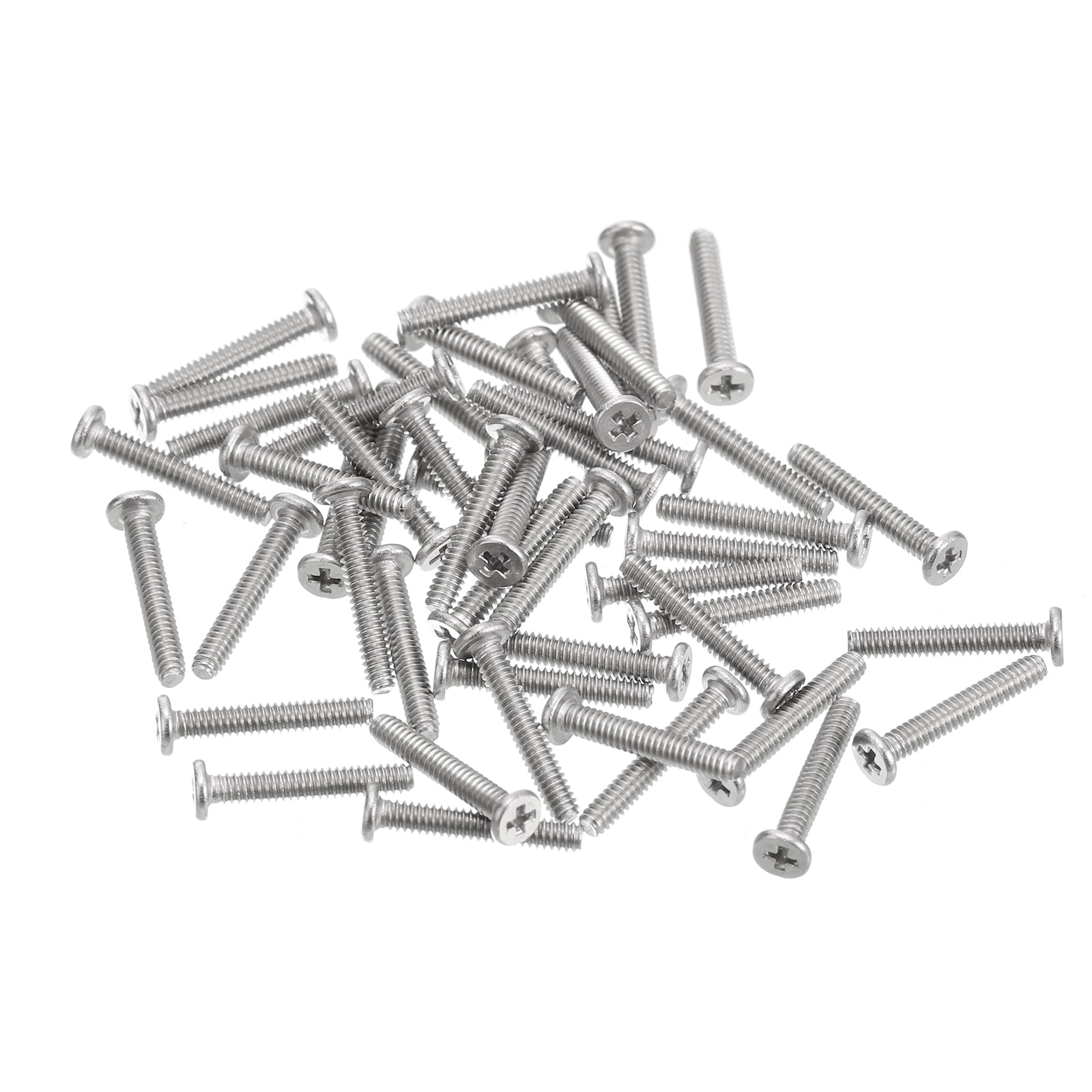 Unique Bargains Flat Round Head Phillips Drive Machine Screws Silver Tone M1.6-0.35 x 10mm