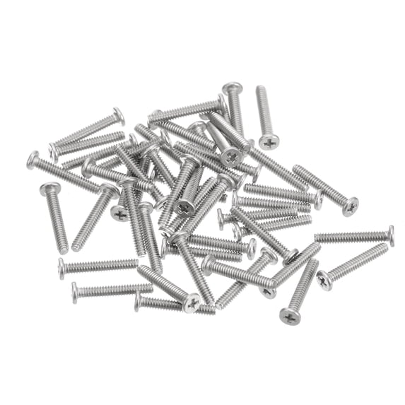 Unique Bargains Flat Round Head Phillips Drive Machine Screws Silver Tone M1.6-0.35 x 10mm