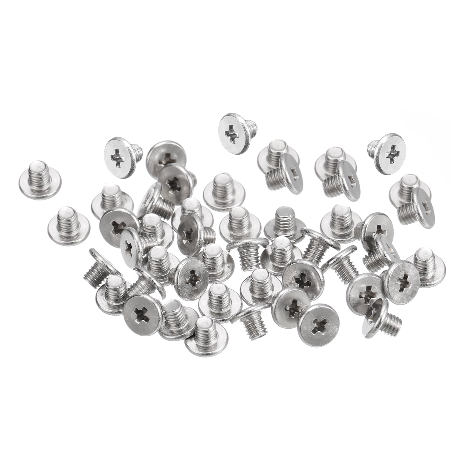 Unique Bargains Flat Round Head Phillips Drive Machine Screws Silver Tone M3-0.5 x 3mm