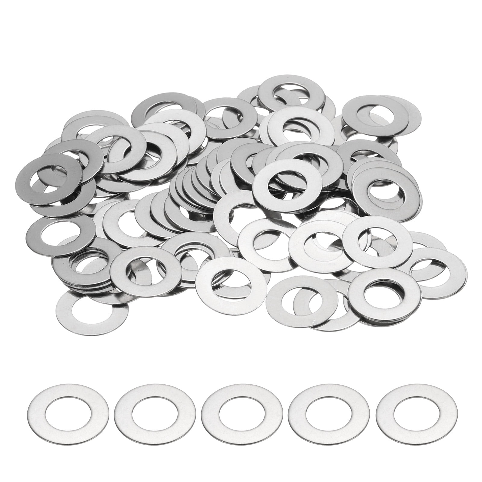 Unique Bargains Flat Washer for Screw Metal Washers Bolts 8MM ID x 16MM OD x 0.5MM Thick