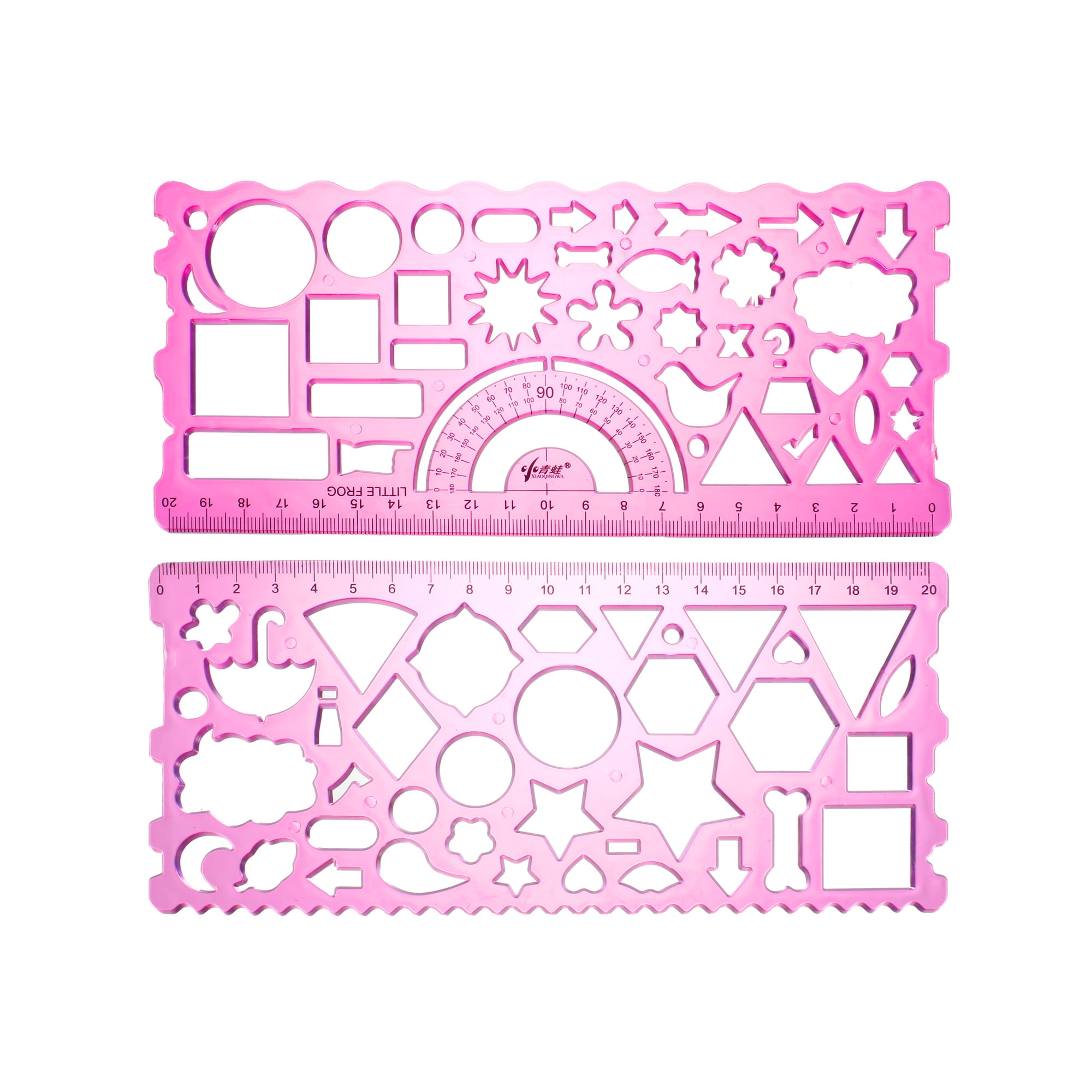 Unique Bargains Flexible Plastic Ruler Templates Drawing 20cm Geometric ...