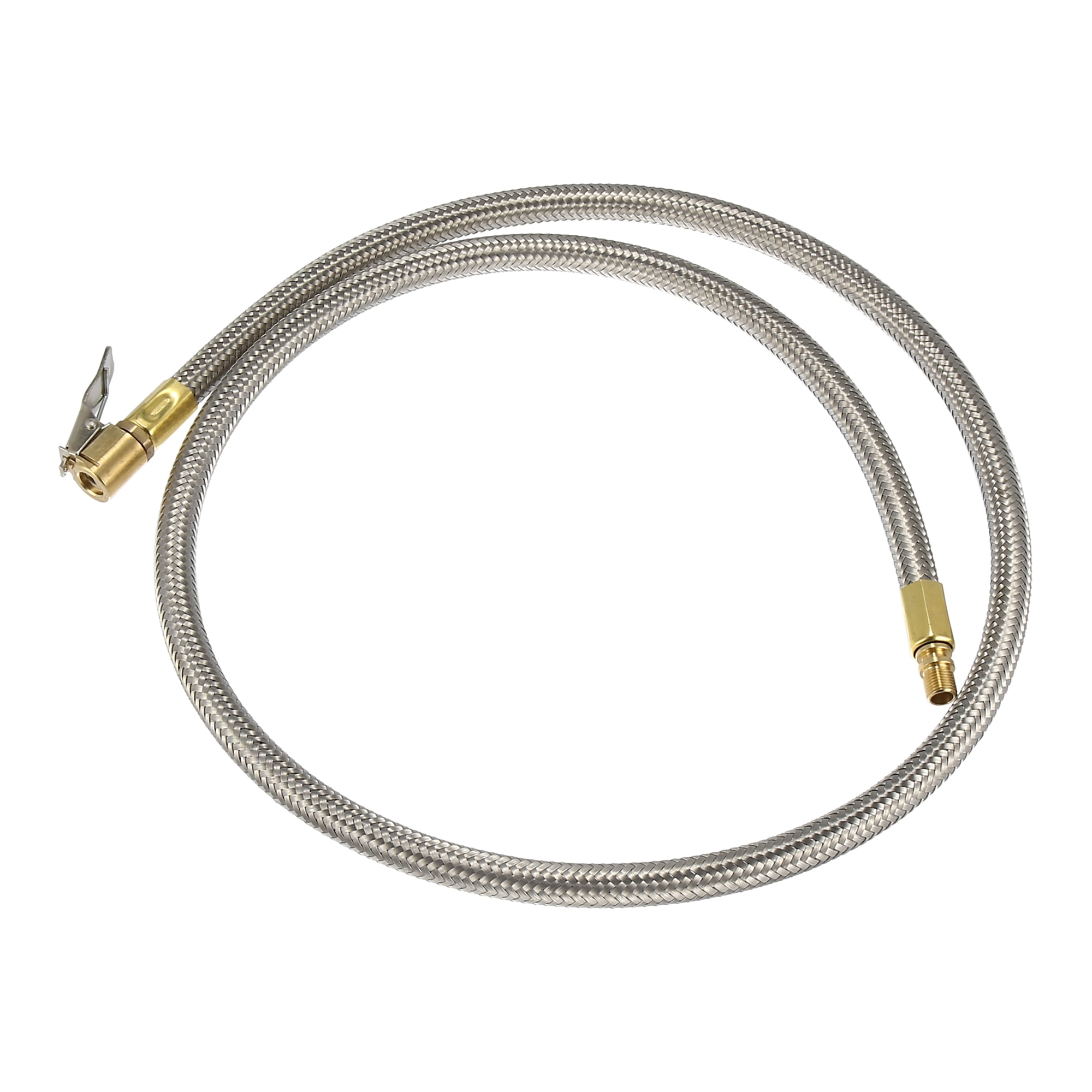 Unique Bargains Flexible Stainless Tire Valve Air Chuck Inflator Adapter 39.37"