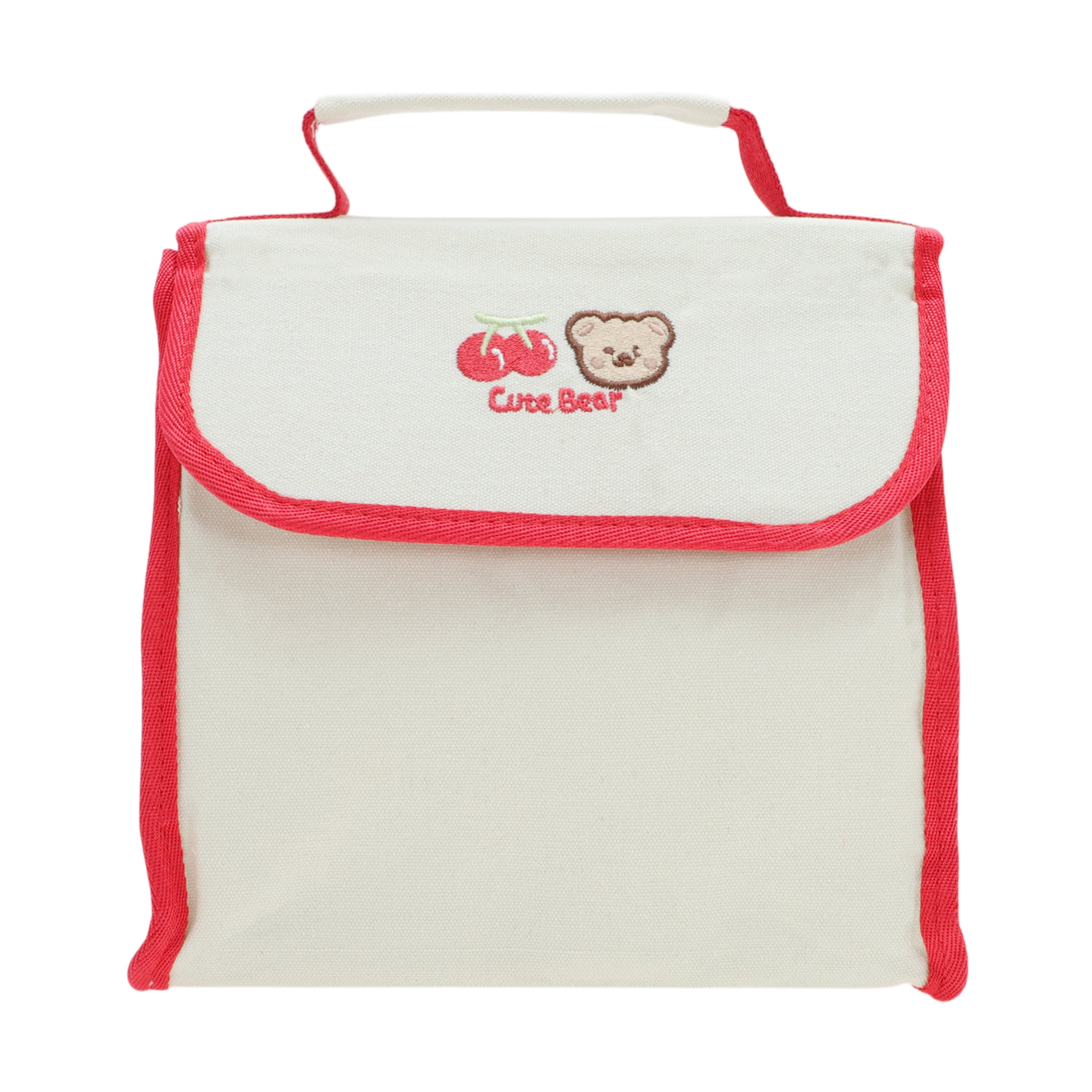 Unique Bargains Flip Cover Lunch Bag 1 Pc Beige, Red