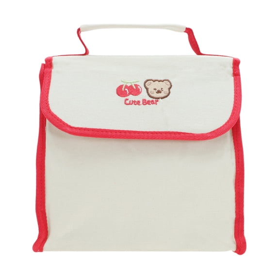 Unique Bargains Flip Cover Lunch Bag 1 Pc Beige, Red