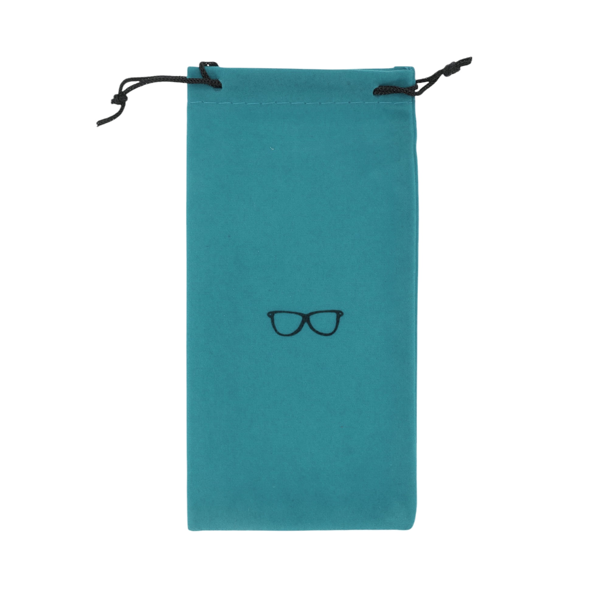 Unique Bargains Flocking Cloth Drawstring Eyeglass Pouch 7.09"x3.54" Peacock Blue