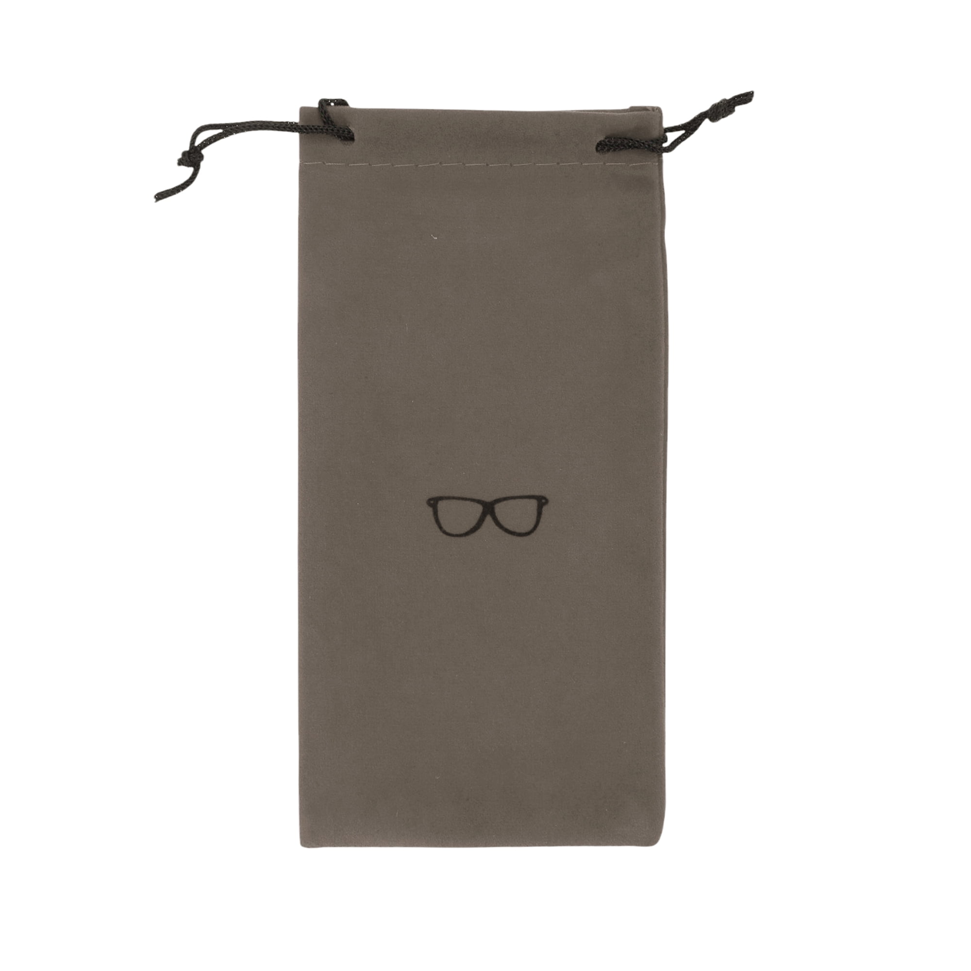 Unique Bargains Flocking Cloth Portable Drawstring Eyeglass Pouch 7.09"x3.54" Gray