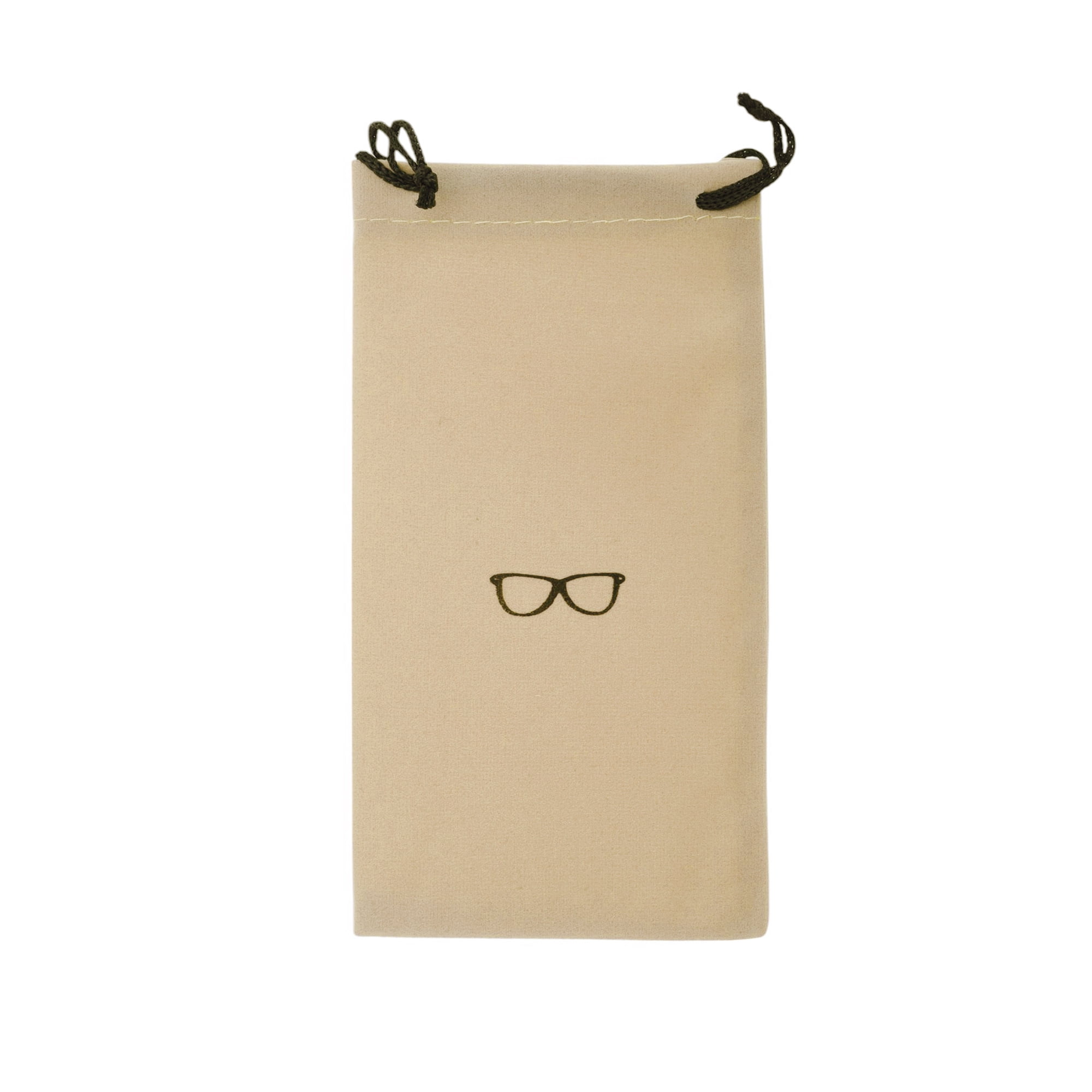 Unique Bargains Flocking Cloth Portable Drawstring Eyeglass Pouch 7.09"x3.54" Khaki