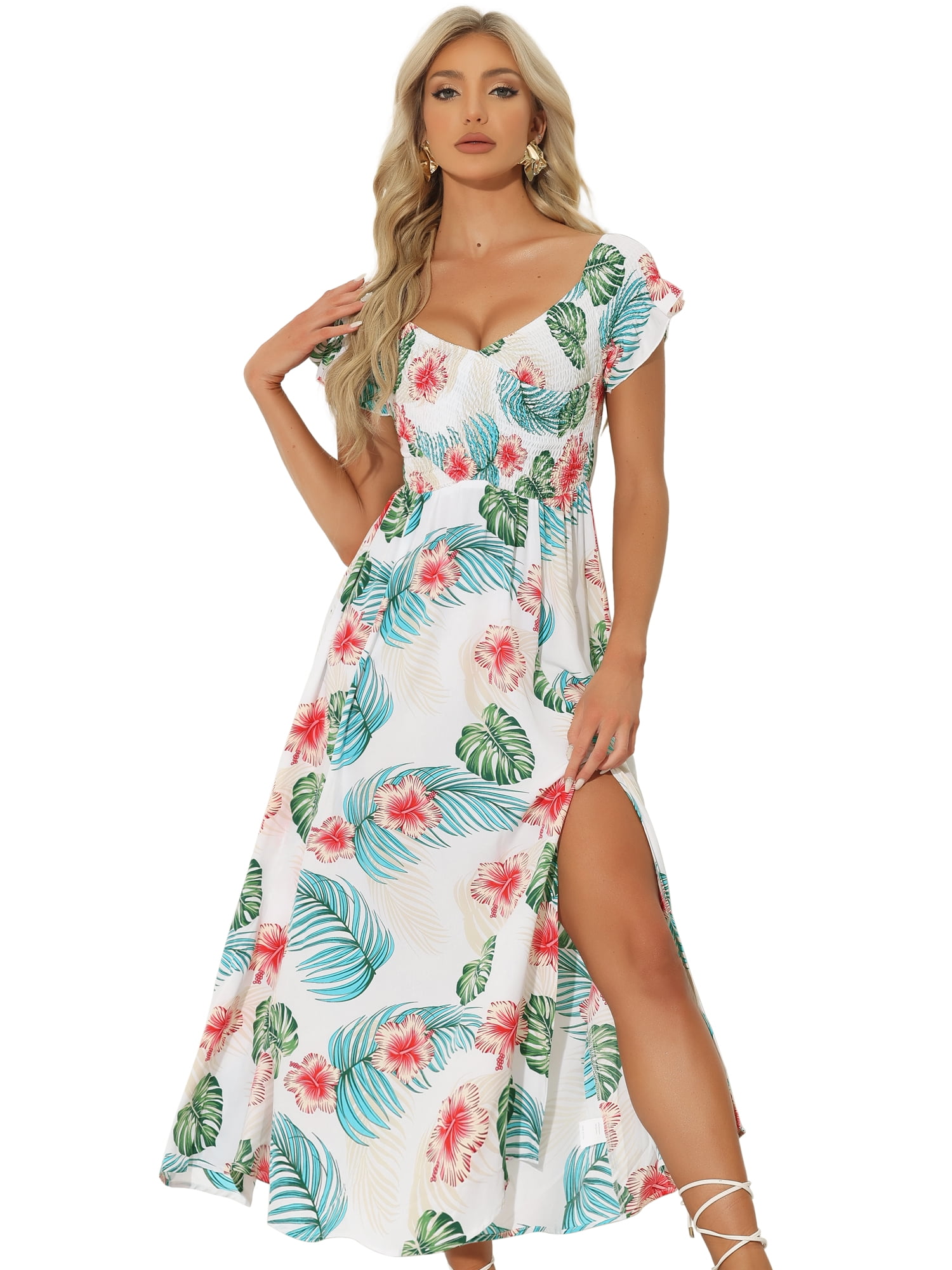 knee length dresses for ladies Margaux off-shoulder ruffled midi dress