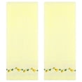 thumbnail image 1 of Unique Bargains Floral Embroidered Soft Absorbent Hand Towels Light Yellow 2-Piece, 1 of 4