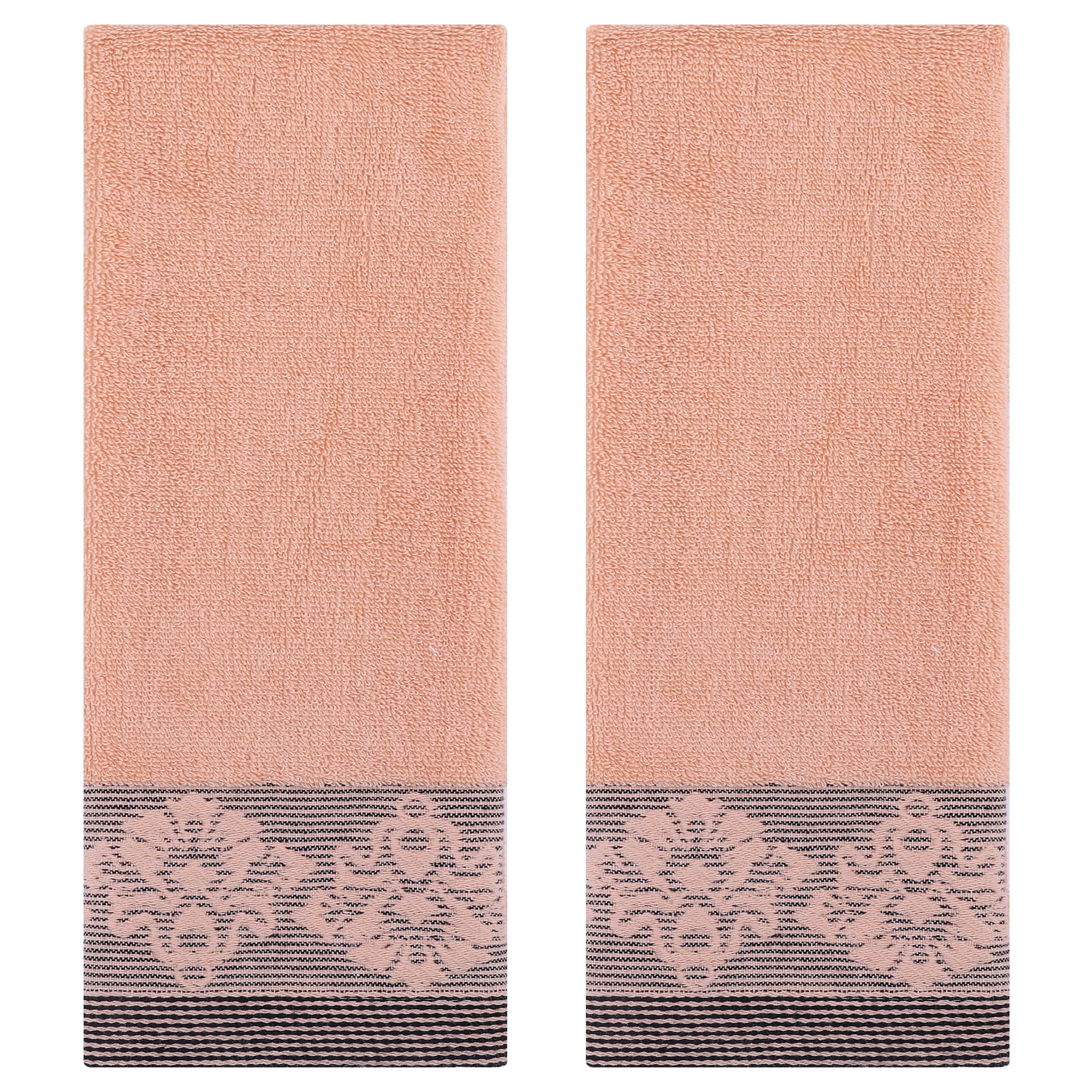 Unique Bargains Floral Jacquard Hand Towels Set of 2 Blue 13" x 29"