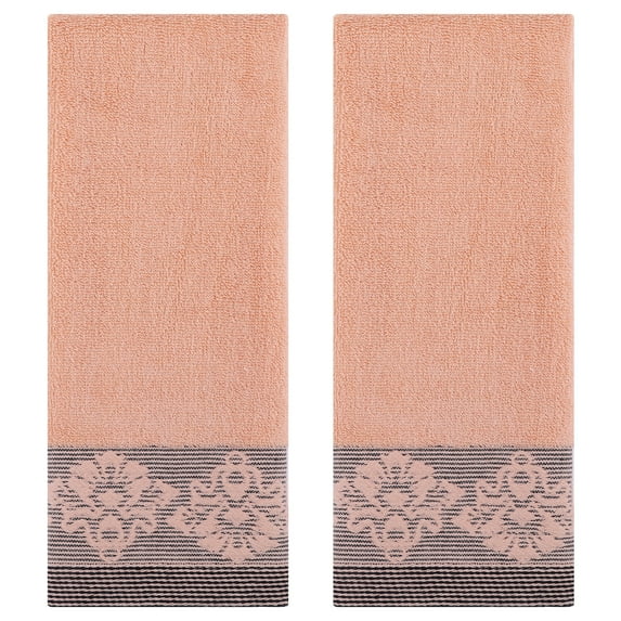 Unique Bargains Floral Jacquard Hand Towels Set of 2 Blue 13" x 29"