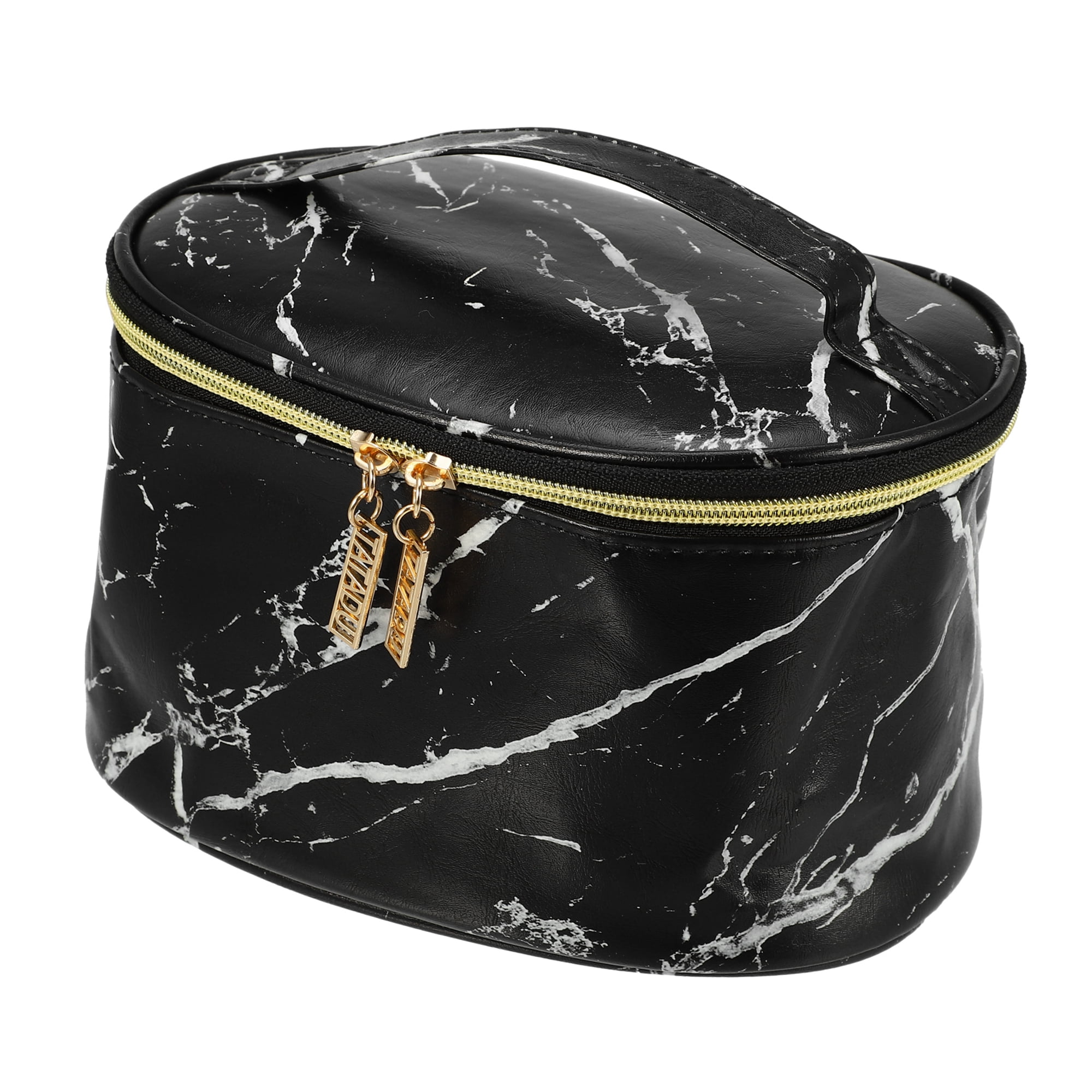 Unique Bargains Floral Makeup Bag Zipper Flower Cosmetic Pouch Black