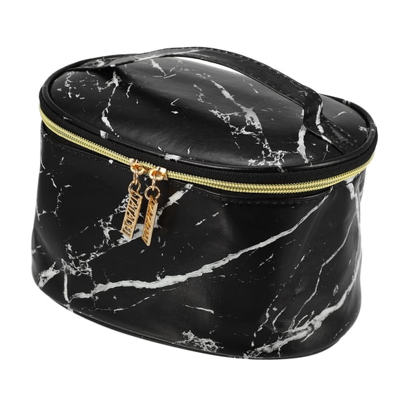 Unique Bargains Floral Makeup Bag Zipper Flower Cosmetic Pouch Black