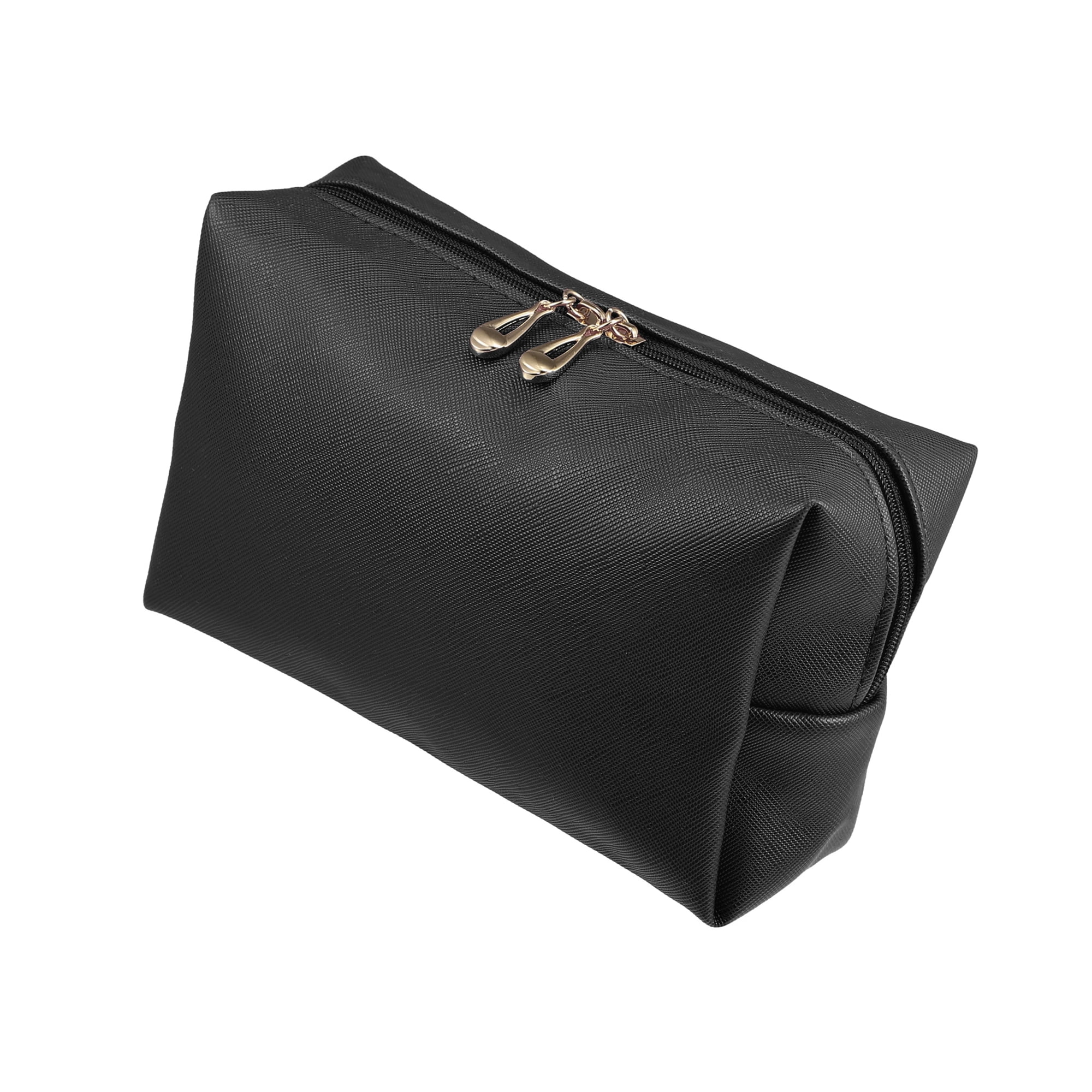 Unique Bargains Floral Makeup Bag Zipper Flower Cosmetic Pouch Black