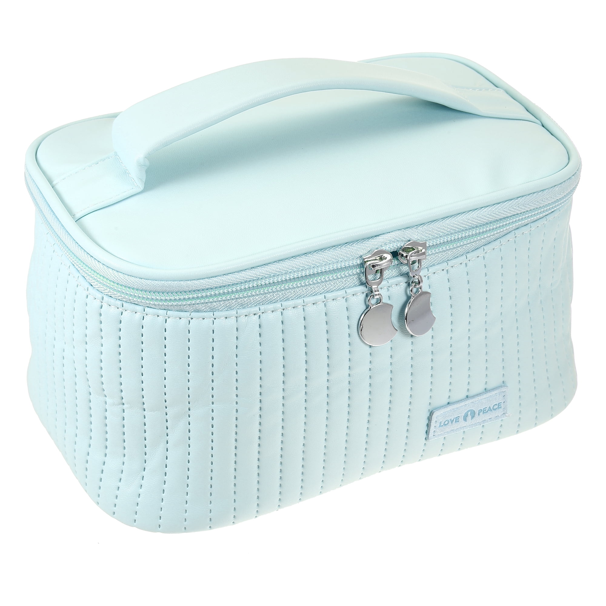 Unique Bargains Floral Makeup Bag Zipper Flower Cosmetic Pouch Blue